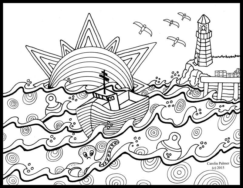 Free download: Nautical coloring page by Carolin Palmer