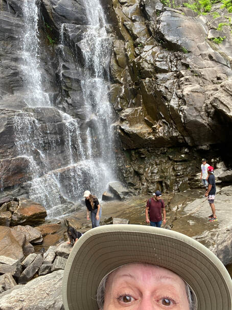 Join this city girl hiking a 4000-foot waterfall and 5.5K Blue Ridge mountaintop ~ catmichaelswriter.com
